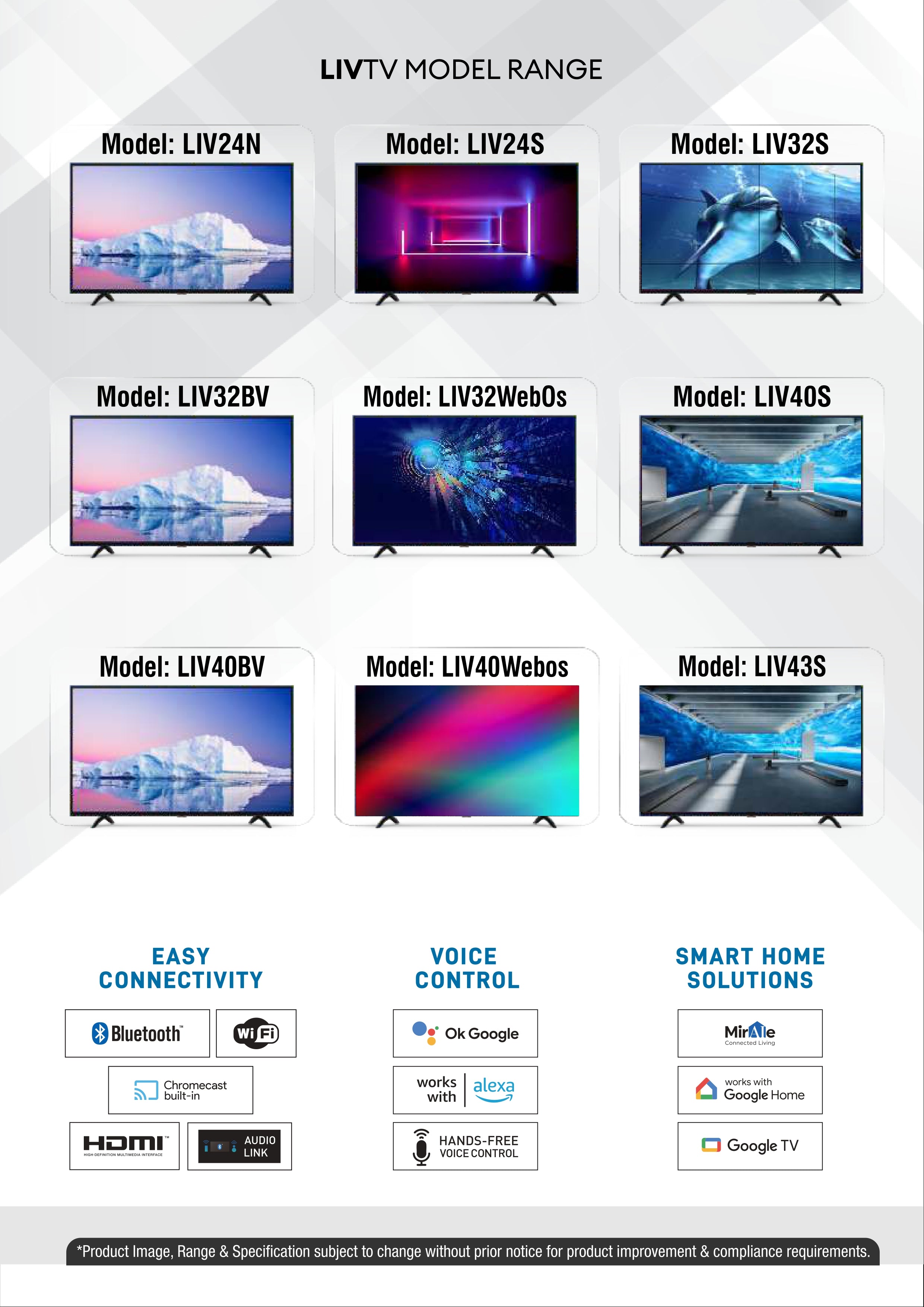 32” LED SMART VOICE ASSISTANCE RC WITH BLUETOOTH PREMIUM WebOS TV LIV 32 WebOS