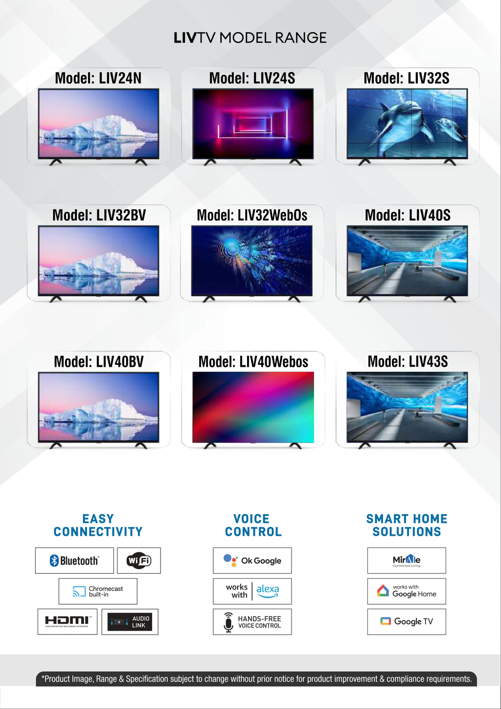 55” 4K SMART BEZELLESS LIV 55F 4K FHD